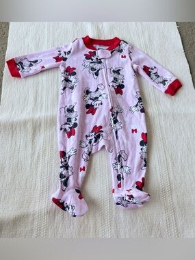 Minnie Mouse Baby One-Piece Pajamas, 0-3 months
